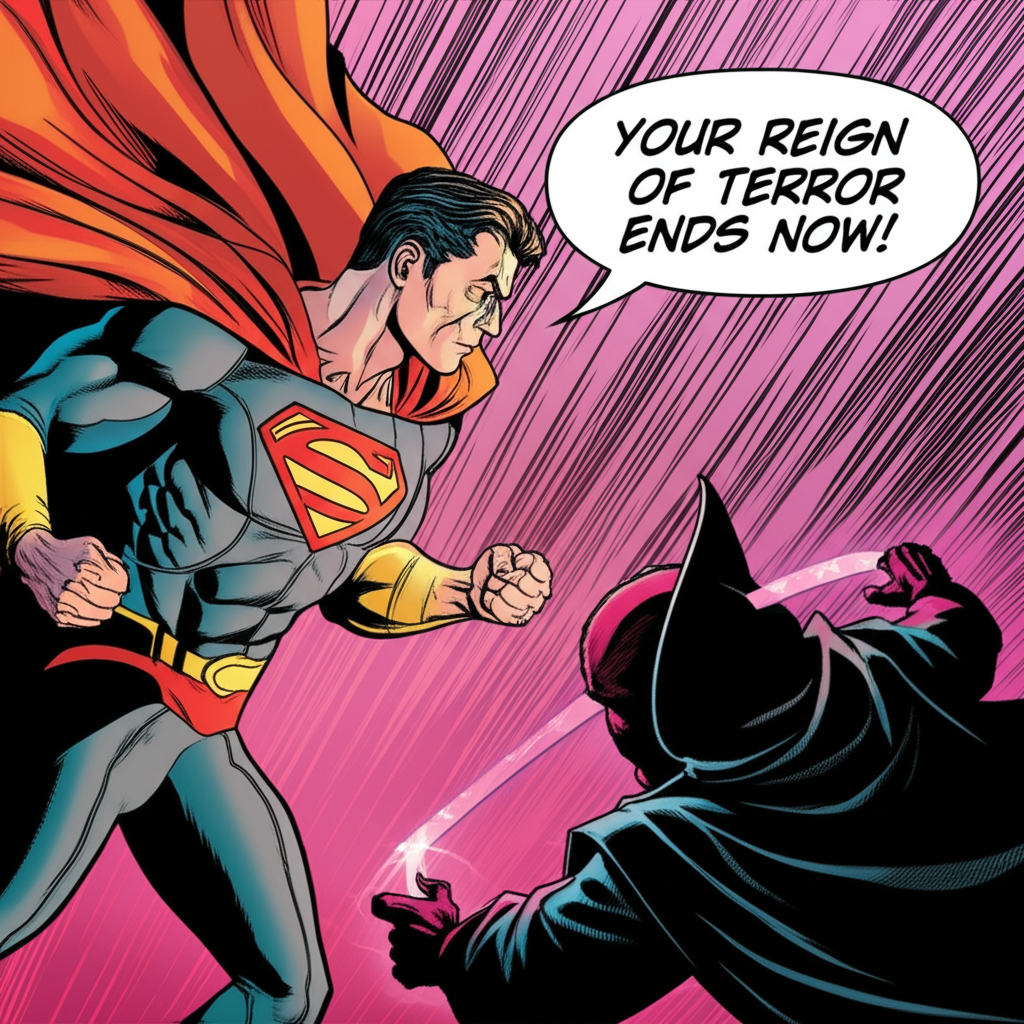 Final Showdown - Professional Comic Panel with Speech Bubble